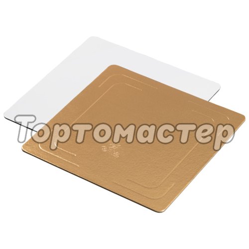 Подложка под торт Золото/Белый ForGenika 3,2 мм 26х26 см 10 шт