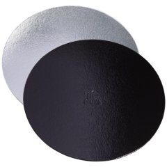 Подложка под торт Чёрный/Серебро 1,5 мм 24 см 5 шт ForG BASE 1,5 B/S D 240 S