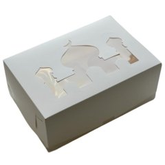 Коробка на 6 капкейков с окошком Белый "Мечеть" 23,5х16х10 см 040341