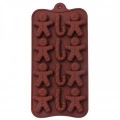 Форма силиконовая для шоколада "Пряничные человечки" 6 шт 3628353, СФ-26