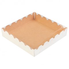 Коробка для сладостей с прозрачной крышкой крафт 15х15х3 см 4318579, 39 ₽ Коробка для сладостей с прозрачной крышкой крафт 15х15х3 см 4318579