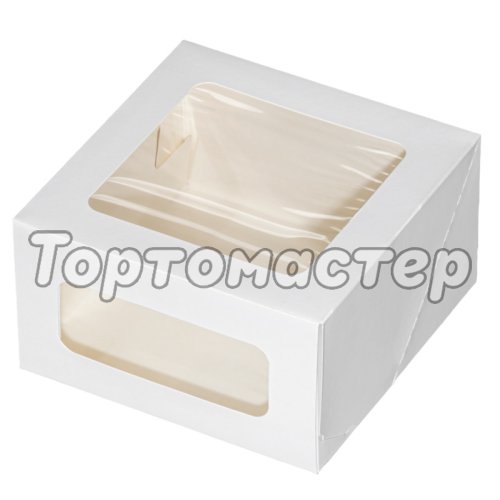 Коробка для торта с окном ForGenika 18х18х10 см ForG CAKE II W W 180*180*100