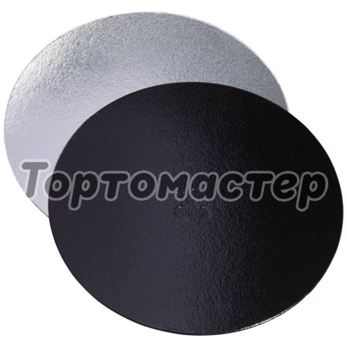 Подложка под торт Чёрный/Серебро 1,5 мм 30 см 5 шт