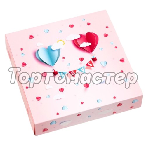 Коробка на 16 конфет с окошком "Любовь" 17,7х17,7х3,8 см 5 шт КУ-519