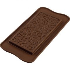 Форма силиконовая для шоколада Silikomart Плитка Сердечки SCG38