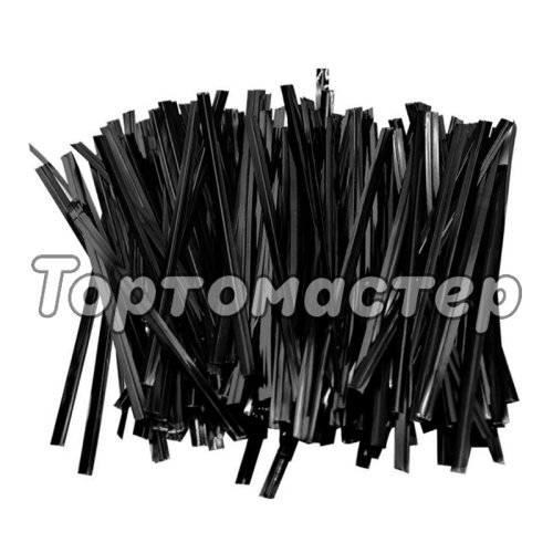 Лента - завязки для пакетиков Чёрная 8 см 100 шт 00-00000907 Л-6