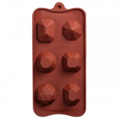 Форма силиконовая для шоколада Драгоценные камни 6 шт 4325809