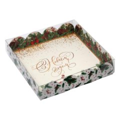 Коробка для сладостей с прозрачной крышкой Новогодняя 13х13х3 см 5 шт 6930820