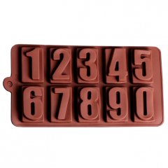 Форма силиконовая для шоколада Цифры 20х11 см 4293912, СФ-40