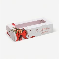 Коробка для сладостей с окном "С Новым Годом!" 17х17х4 см 5097355