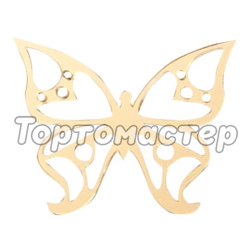 Топпер декоративный акриловый Бабочка №3 Золото 3 шт