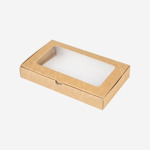 Коробка для дубайского шоколада с окном крафт 18х11х2,7 см 770499