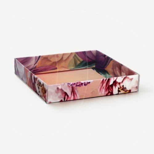 Коробка для сладостей с прозрачной крышкой "Подарок" 16х16х3 см 10719109