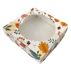 Коробка для сладостей с окошком Осень 11,5х11,5х3 см КУ-00708