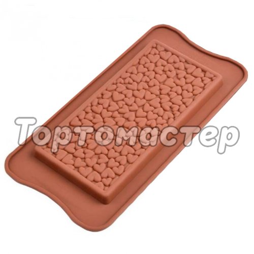 Форма силиконовая для шоколада Плитка Сердца СФ-7