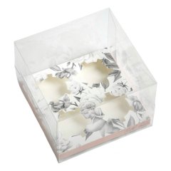 Коробка на 4 капкейка с окошком "With love" 16х16х11,5 см 6940265