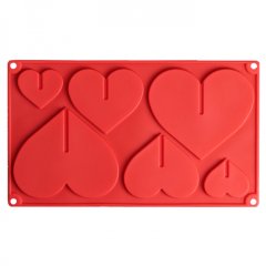 Форма силиконовая для шоколада Сердце 3D 6 шт 114014
