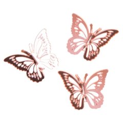 Набор топперов декоративных Бабочки Розовое золото 10 шт 