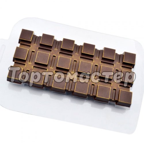 Форма пластиковая Плитка шоколада "Квадратики"