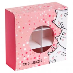 Коробка для сладостей раздвижная с вкладышами «Caticorn» 13х13х5см 3827281