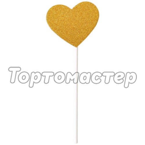 Набор топперов декоративных "Сердечко" 6 шт