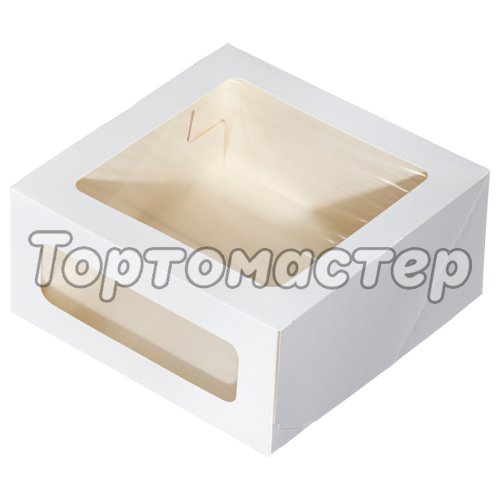 Коробка для торта с окном ForGenika 22х22х10 см ForG CAKE II W W 220*220*100