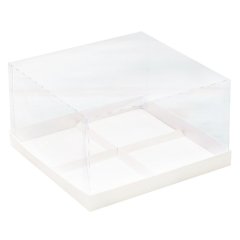 Коробка на 4 пирожных с прозрачной крышкой белая 18х18х6,5 см , 129 ₽ Коробка на 4 пирожных с прозрачной крышкой белая 18х18х6,5 см