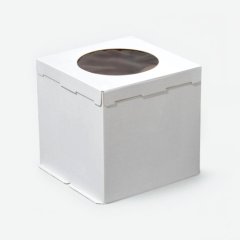 Коробка для торта с круглым окном белая 26х26х30 см 2.25.4, 179 ₽ Коробка для торта с круглым окном белая 26х26х30 см 2.25.4