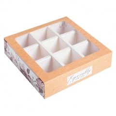 Коробка на 9 конфет с окошком "Розы" 6030109