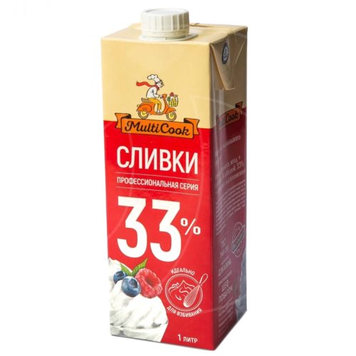 Сливки ультрапастеризованные Multi Cook 33% 1 л 