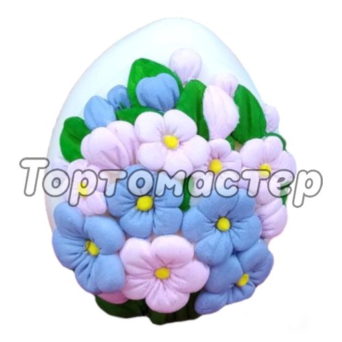 Форма силиконовая Пасхальное яйцо Цветы 4878