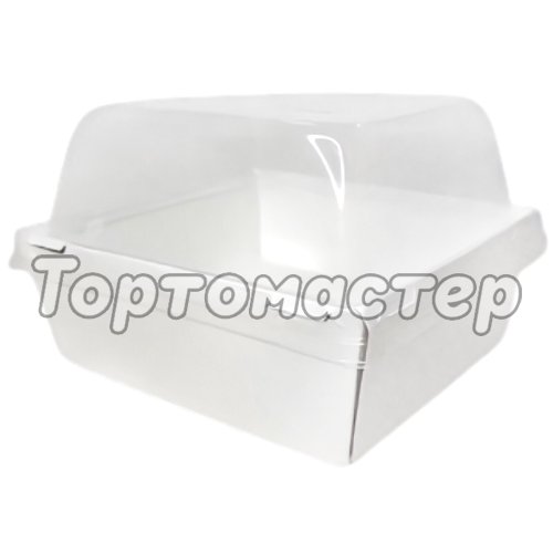 Упаковка для бенто-торта и моти Белая ForGenika 17,5х17,5х9 см дно 14,5х14,5 см